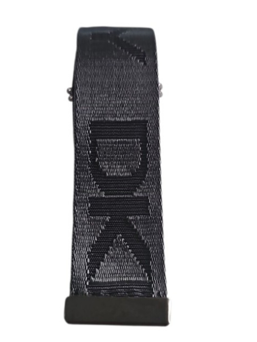 DKNY Logo Webbing Belt 45" Shiny Gray Black D Ring Y2K Streetwear Urban NWOT